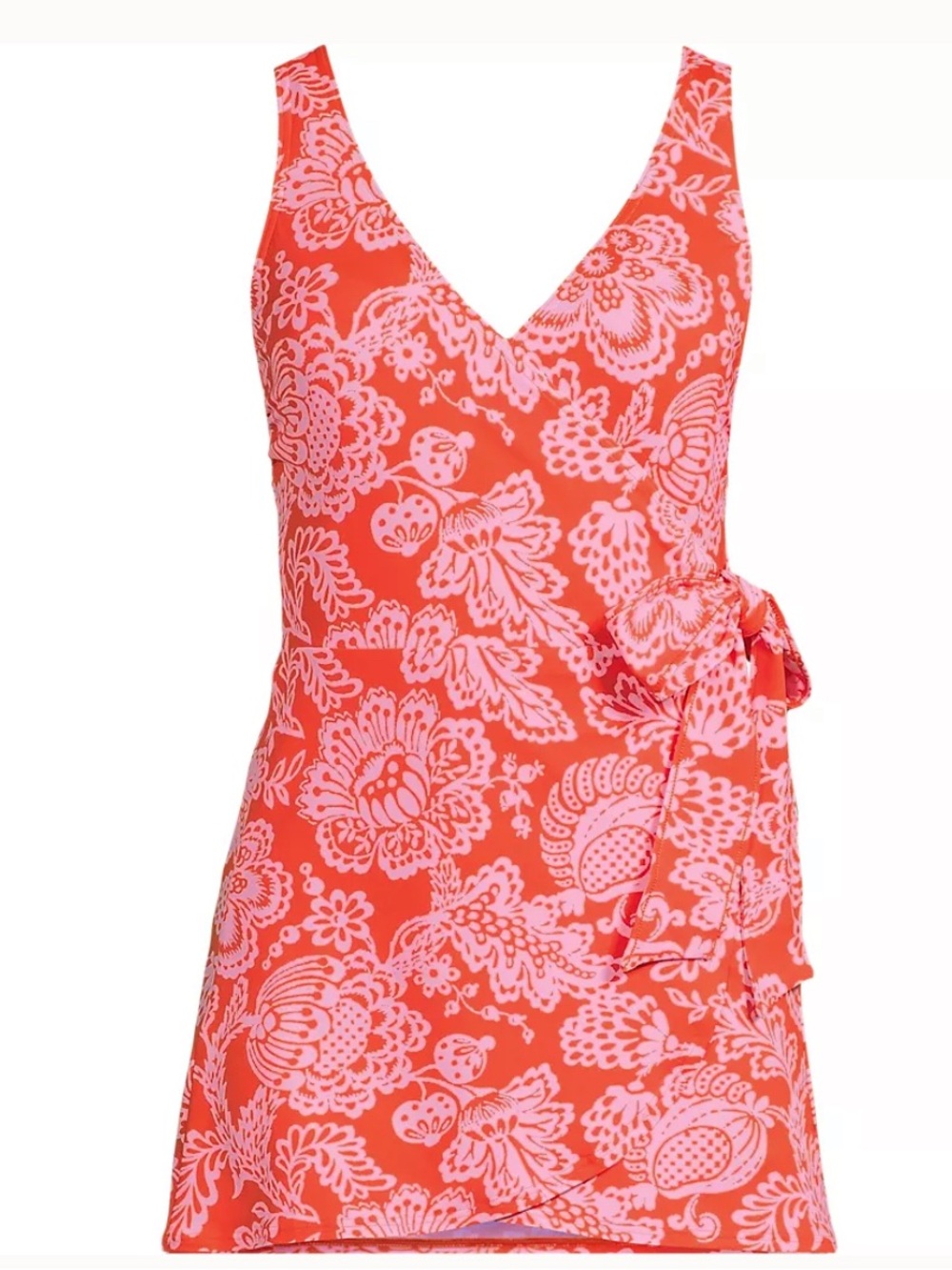 Land’s End Side Tie Mini Swim Dress Swimsuit